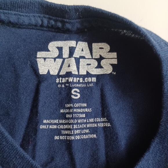 Star War Graphic Print T-Shirt Small Blue/Yellow -Distressed Print - Picture 7 of 11